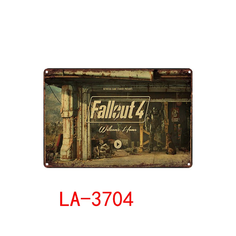 Fallout-металлические вывески, настенный плакат, доска, мотор, настенная живопись, старинный декор для бара, паба