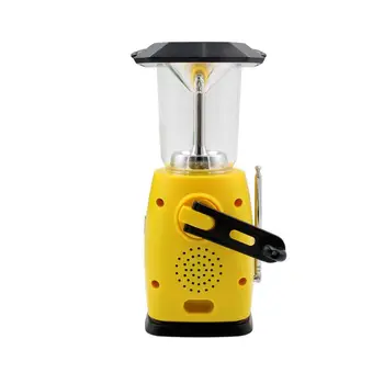 

Multifunction Hand Crank LED Camping Lantern Solar Rechargeable Light with AM/FM Q0KF