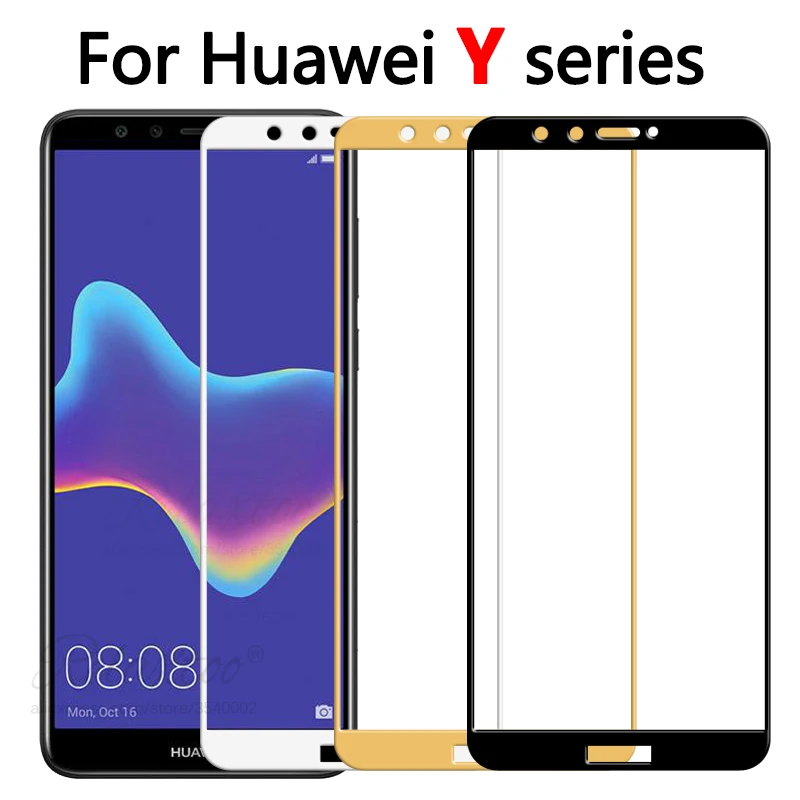 Защитное стекло закаленное для Huawei Y9 Y7 Y6 Y5 Prime Pro 2018 2017 | Мобильные телефоны и