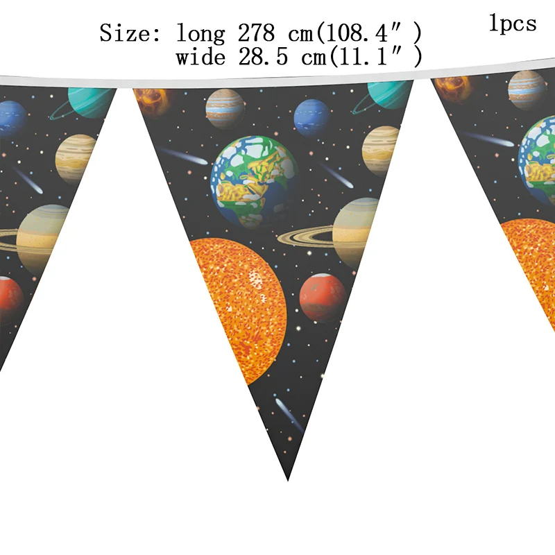 Pennant-1pcs Вечерние украшения для дня рождения товары для вечеринок космическая планета вечерние украшения для мероприятий вечерние украшения для детей - Цвет: Pennant-1pcs