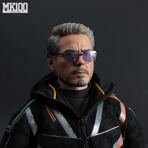 1/6 масштаб Ironman Tony Stark Young/старая голова скульптурная фигура тела DIY фигурки - Цвет: Blue Glass