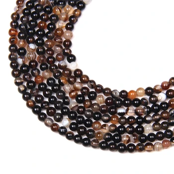 

Small 4MM Natural coffee agat stone beads loose smooth round gem stone beads for jewelry making beadwork diy handmade bracelets