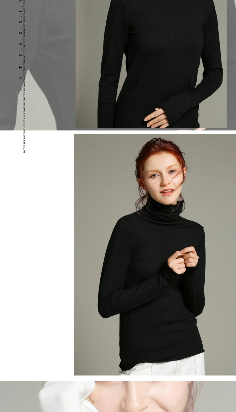 Новое поступление осенний и зимний кашемировый свитер женский с высоким воротником утолщенный пуловер вязаный шерстяной свитер Топы