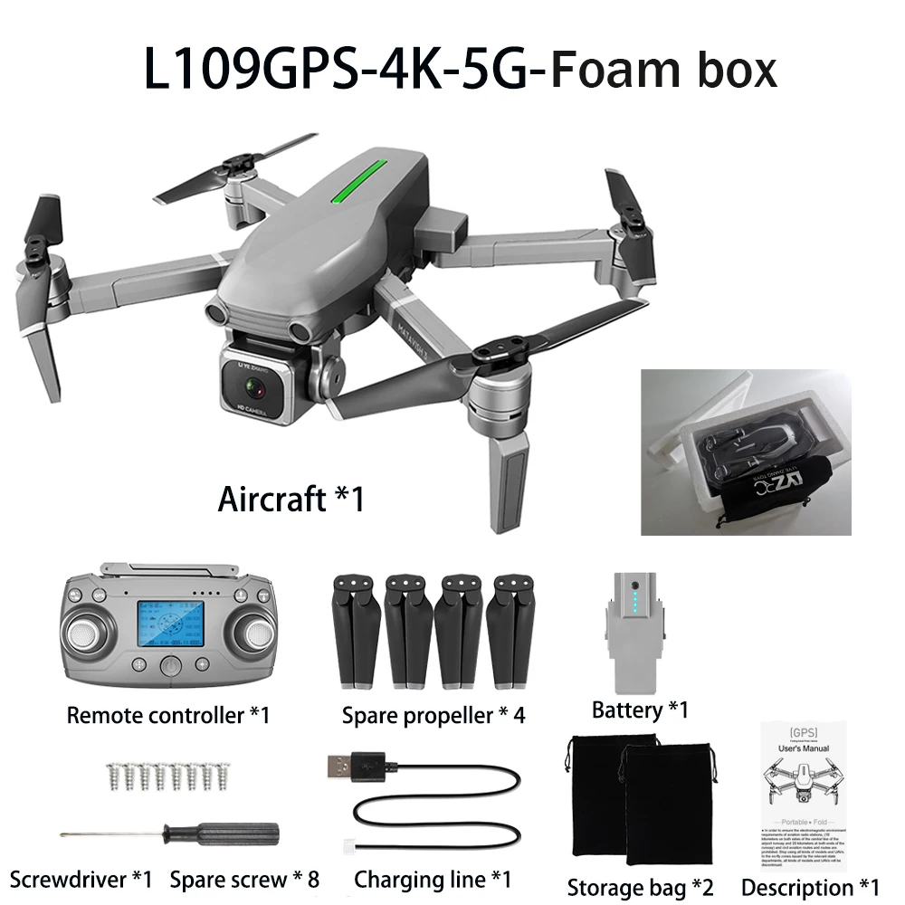 L109pro/l109 Дрон с Gps 4k Квадрокоптер механический двухосевой анти