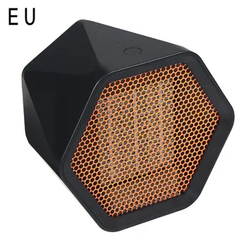 

600w Mini Hexagonal Black Air Heater Office Heater Portable Electric Heater Rapid Heating Indoor Dormitory