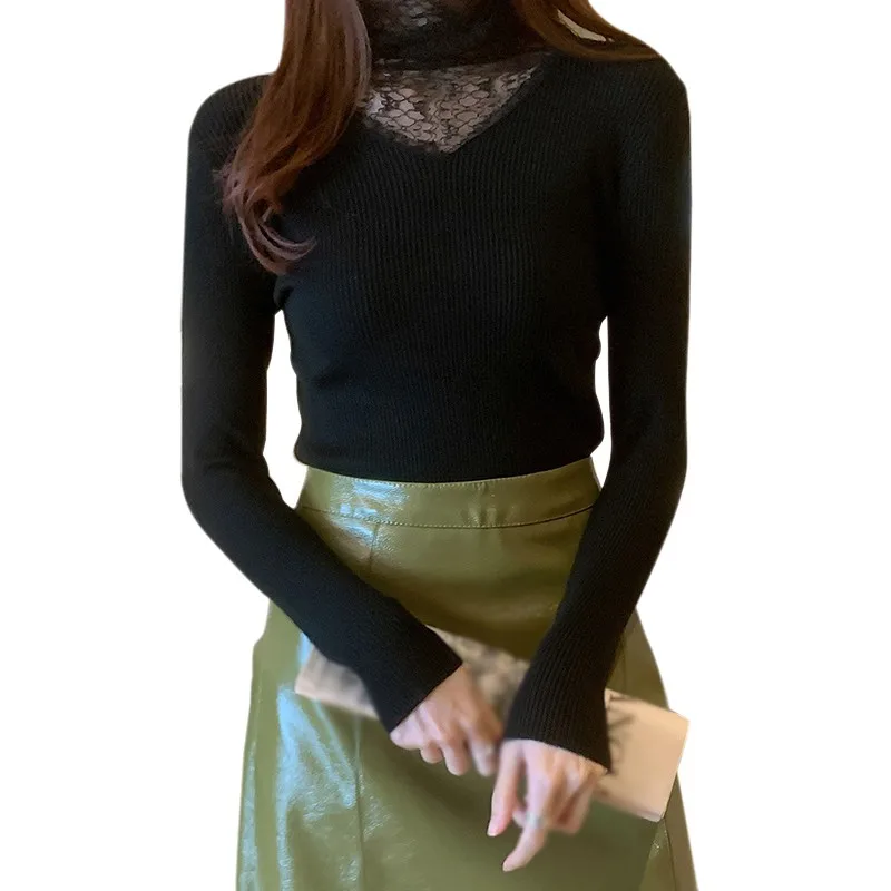 Autumn Fashion Literary Half High Neck Knitted