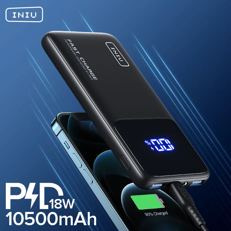 INIU PD 18W Power Bank 10500mAh Fast Charging Portable Charger Powerbank External Battery Pack For iPhone 12 11 Xiaomi 10 Huawei - ANKUX Tech Co., Ltd