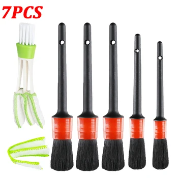

7pcs Detailing Brush Car Wash Brush for Washing Car Interior Cleaning Wheel Gap Rims Dashboard Air Vent Trim Detailing Tool