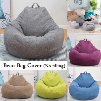 

Large Bean Bag Chairs Sofa Covers Solid Color Simple Design Indoor Lazy Lounger for Adults Kids No Filling