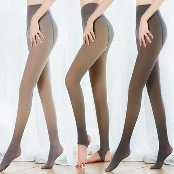 

Women Tights Sexy Fake Translucent Warm Velvet Fleece Pantyhose Keep Warm Female Pantyhose Long Stockings