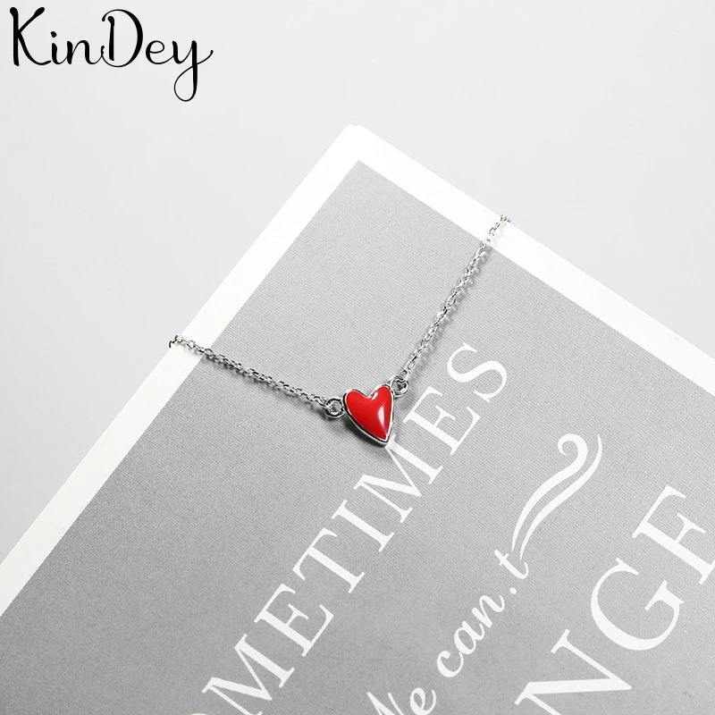 Kindey Bohemia Настоящее 925 пробы серебряные ожерелья с фигуркой сердца для женщин Свадебные украшения подарок Бохо ожерелье
