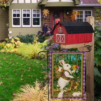 

New Hot Cute Snow Cat Scarf Rabbit Christmas Winter Garden Flag Yard Flag Durable for Christmas Decor USJ99