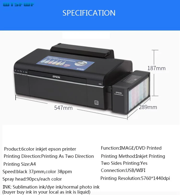 l805 printer specification