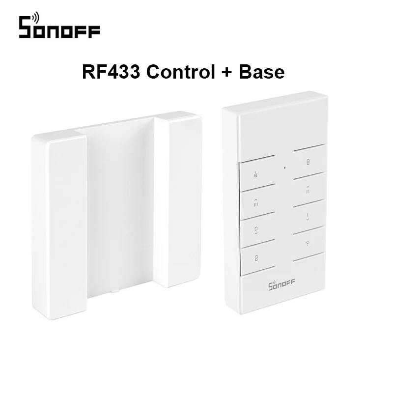 RF433 and Base SONOFF T3 T2EU TX Smart Wi-Fi настенный сенсорный выключатель с границы умный дом 1/2/3 433 RF/Голосовое управление/приложение/сенсорный экран Управление работать с Alexa - Комплект: RF433 and Base