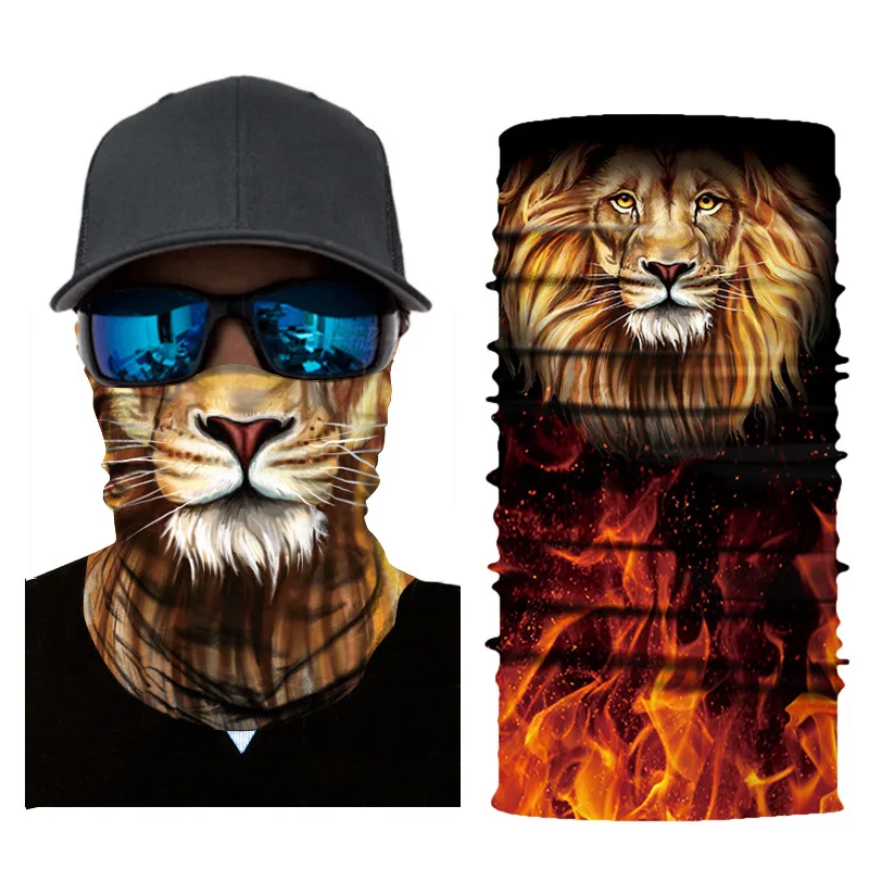 

1pc Face Mask 3D Lion Animal Print Balaclava Head Cover Cyclinging Face Mask Head Hair Band Hood Scarf Pirate Hat Wristbands
