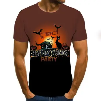 

2020 Men T shirts Fashion New Summer Men's Short Sleeve Ghost Rider Cool T-shirt Casual 3D skull Print Rock Tshirt men