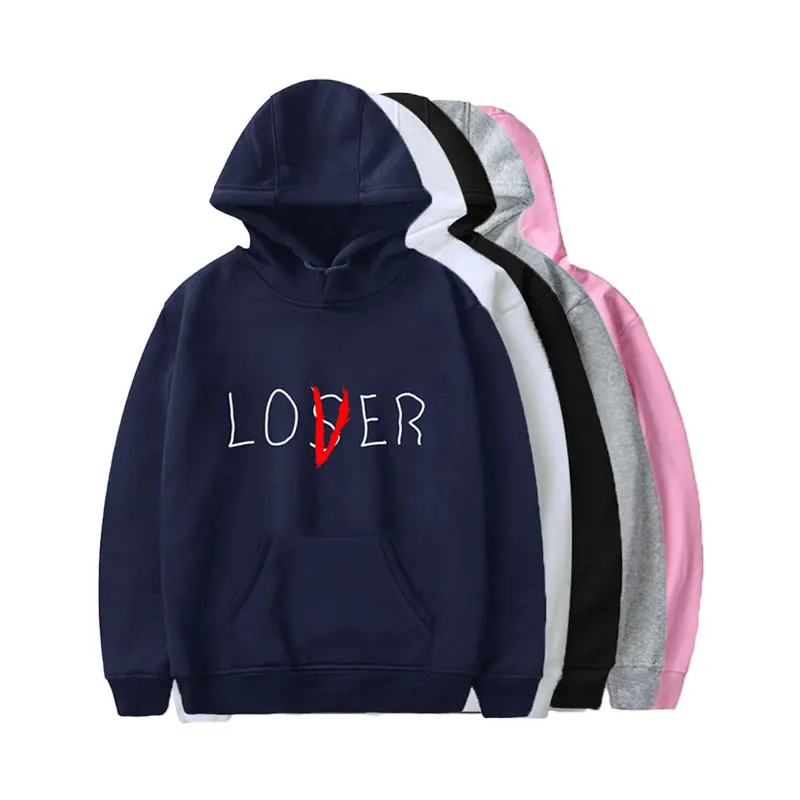 Мужские толстовки с капюшоном Lover Loser худи принтом в винтажном стиле осенне