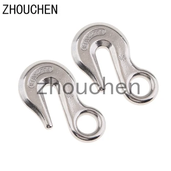 

MagiDeal 2pcs 3/8" Stainless Steel Eye Hook Winch Rope Webbing Boat Trailer