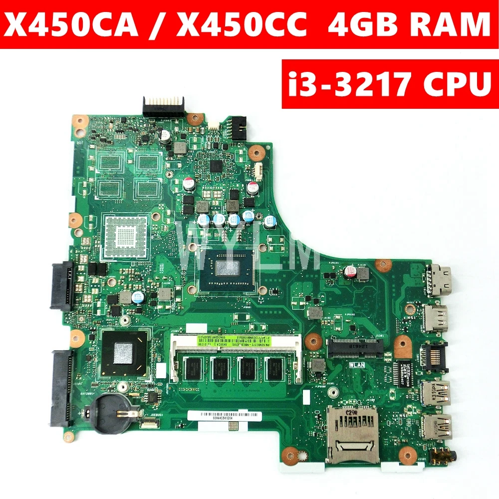 X450CA Motherboard i3 3217 CPU 4GB RAM For ASUS A450C X450C X450CC