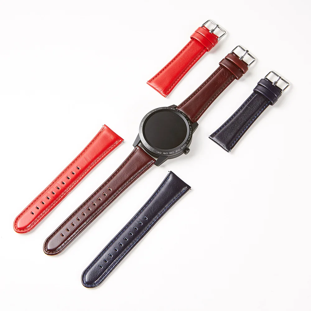 

Genuine Leather Watch Strap 18MM 20MM 22MM 24MM For Samsung Galaxy Watch 42 46mm S2/3 Sport For Amazfit Quick Release WatchBand