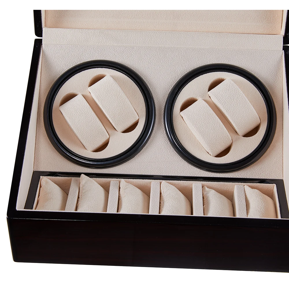 Роскошные автоматические часы Winder Box деревянный 4+ 6 часы обмотки коробка для хранения Коллекция держатель дисплей тихий мотор шейкер коробка