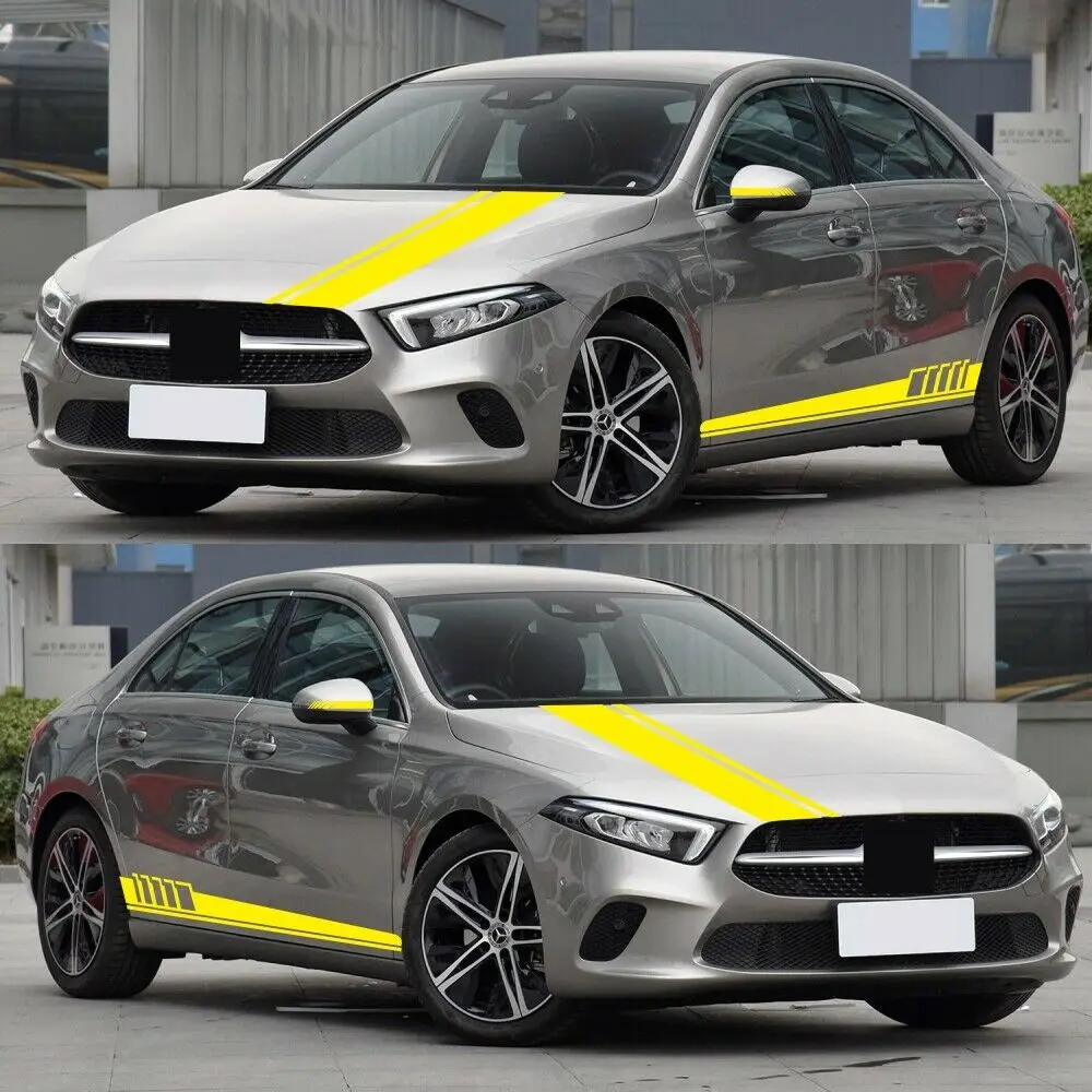 5 шт. DIY авто стикер s гоночный автомобиль полоса Нижняя Дверная панель наклейка зеркало заднего вида виниловая боковая наклейка