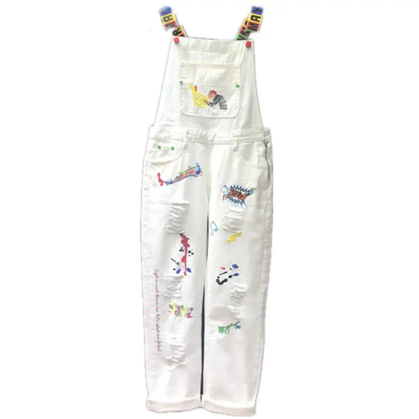 Женский джинсовый комбинезон с вышивкой длиной лодыжки весна-осень 2020 | Женская