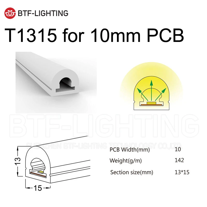 WS2812B WS2811 светодиодный неоновый Канатный светильник из силикагеля 1 м 2 м 3 м 4 м 5 м гибкий светильник с мягкой лампой IP67 Водонепроницаемый для украшения - Испускаемый цвет: T1315 for 10mm PCB