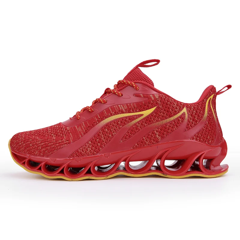 Новинка; спортивная обувь для мужчин; дышащие; zapatillas hombre; уличные спортивные кроссовки; легкие; обувь для ходьбы; кроссовки; размеры 39-47 - Цвет: Красный