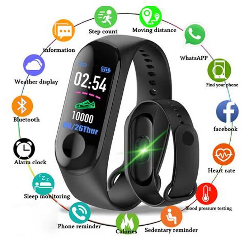 M3 Plus, смарт-браслет, часы, Bluetooth, пульсометр, спортивный шагомер, фитнес, умный Браслет, шаговый шаг, для IOS, Android