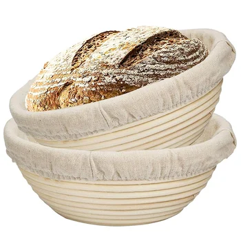 

Newest 2 Packs 9 Inch Bread Proofing Basket - Baking Dough Bowl Gifts for Bakers Proving Baskets for Sourdough Lame Bread Slashi