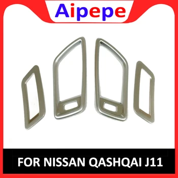 

For Nissan Qashqai 2016 2017 2018 2019 Car Inner Garnish Frame Lamp Trim Chrome Front Air Conditioning Outlet Vent Cover