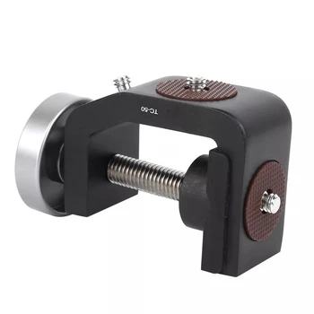 

XILETU TC-50 Black Aluminium Alloy Universal 1/4 Inch Screw Interface C Clamp Photo Stable Clip for Photographic Equipment