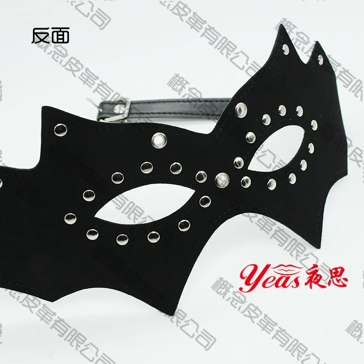Enclosed Cat Black And White with Pattern Leather Mask Belly Band Mouth Ball Tune Alternative Passion Head Band Couples Game Toy