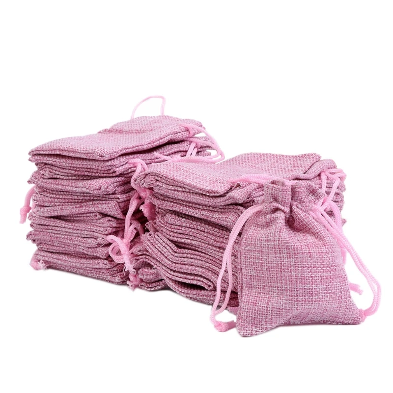 50 шт винтажный натуральный джут Hessian Drawstring мешок мешковины свадебный подарок мешок