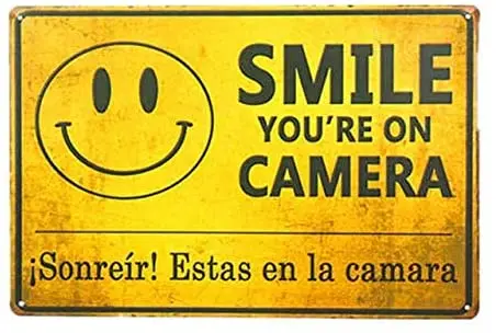 Smile You Are On Video Camera Pack 3 Metal Safety Sign 300 x 225mm Fast Delivery 