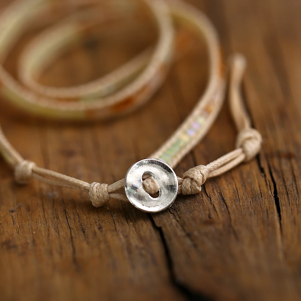 Boho Винтажный Регулируемый многослойный браслет браслеты для женщин Красный Кристалл Плетеный Веревка Ювелирные изделия с бриллиантами