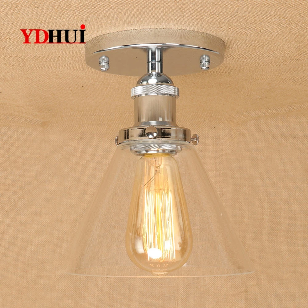 

DOXA American Vintage Ceiling Lamps Iron Ceiling Lighting Fixtures Glass Lamparas De Techo Restaurant Luminaria Plafonnier