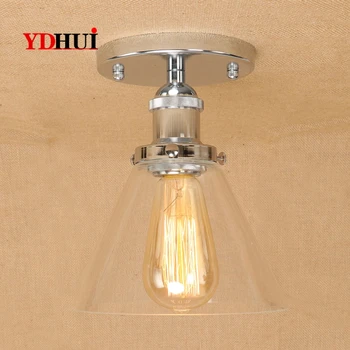 

DOXA American Vintage Ceiling Lamps Iron Ceiling Lighting Fixtures Glass Lamparas De Techo Restaurant Luminaria Plafonnier