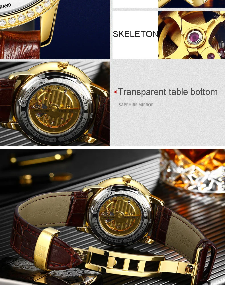 Карнавал tourbillon Автоматические Мужские механические часы модные водонепроницаемые полностью стальные Брендовые Часы MIYOTA движение кожаный ремень