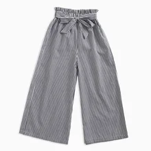 Штаны женские широкие штаны в полоску весенне-осенние брюки для девочек детские брюки с бантом