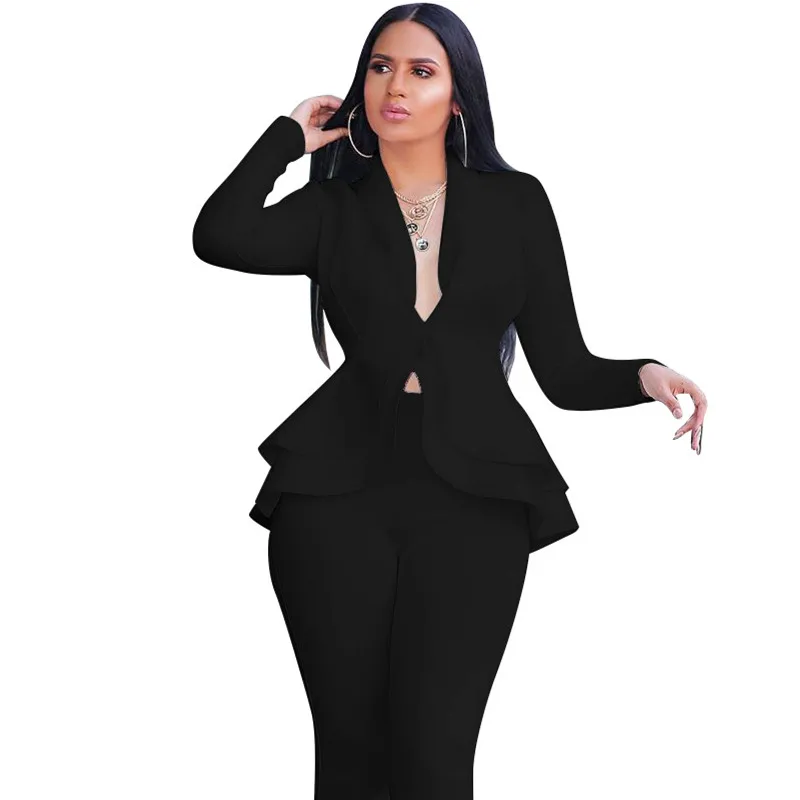 OL стиль Женский комплект обёрточная бумага Slim Fit 2 шт. наряды для женщин одежда костюм женские брюки комплект DCM610