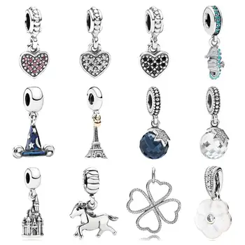 

PDD DZ 57 925 Sterling Silver Spring New Charm Pendant with DIY Bracelet Necklace Jewelry Gift Carving Suitable for Women