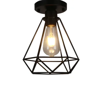 

Retro Industrial Style Simple Corridor Porch Balcony Creative Modern Foyer Restaurant Study Black Iron Ceiling Lamp