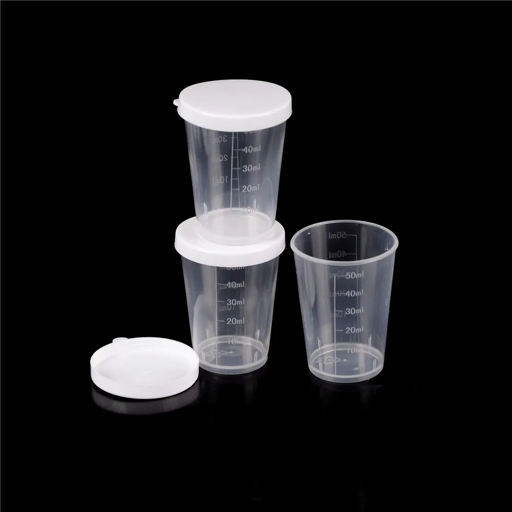 Clear Graduated Laboratory Measuring Cylinder with White Lid