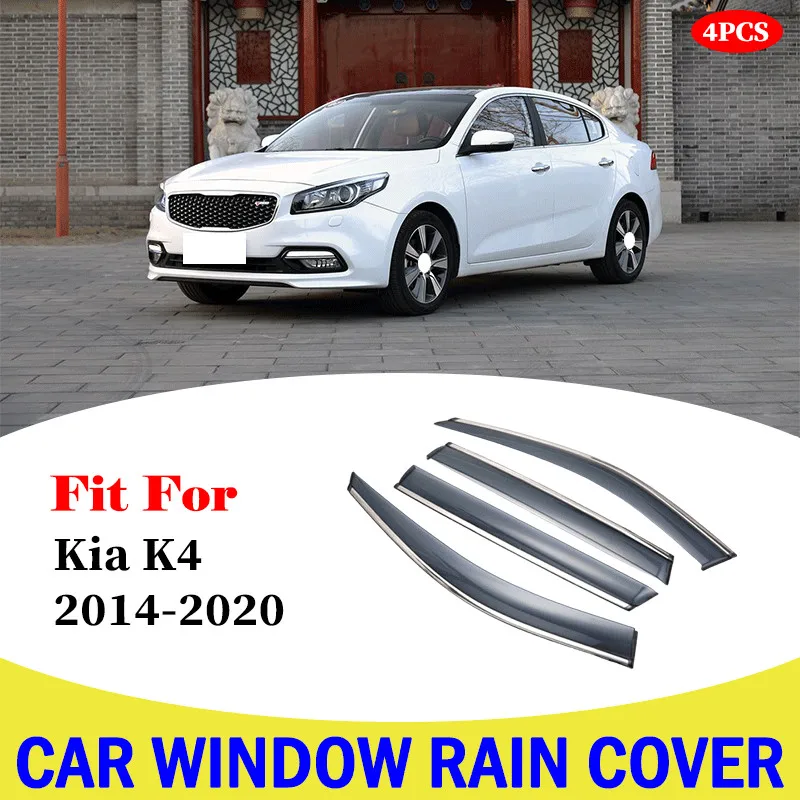 

Car Window Rain Shield Visor Guards Protector Sun Wind Deflector Awning Shade Cover For Kia K4 2014-2020 Car Accessories