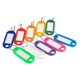 

100 Pieces Plastic Custom Split Ring ID Key Tags Labels Key Chains Key Rings Numbered Name Baggage Luggage Tags Hot Sale #R5