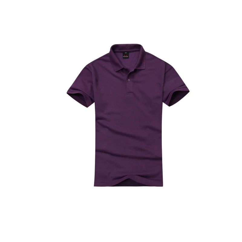 Мужская Женская тренировочная рубашка, изготовленная на заказ, хлопковая рубашка с коротким рукавом, Джерси, мужская рубашка Поло - Цвет: Фиолетовый