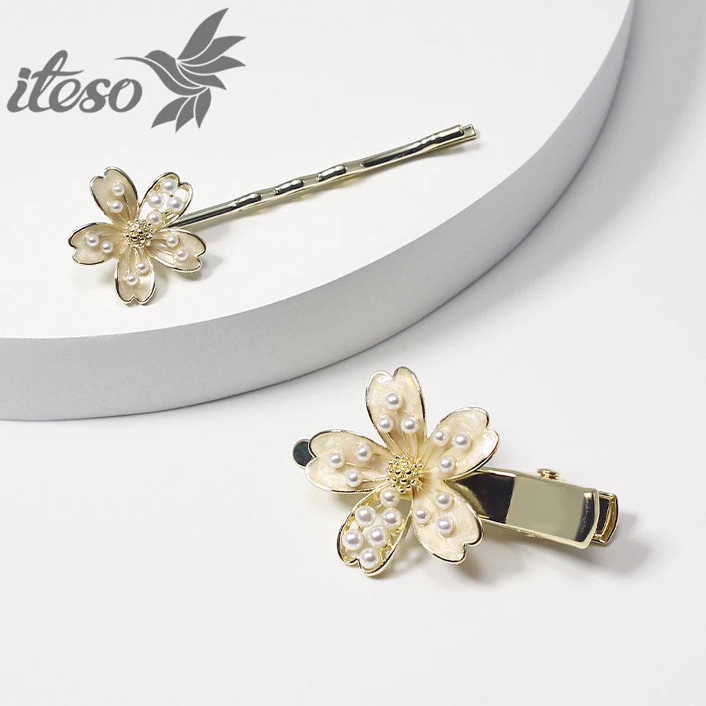 ITESO 2020 новые модные заколки для волос женщин Набор шпильки жемчужные цветы