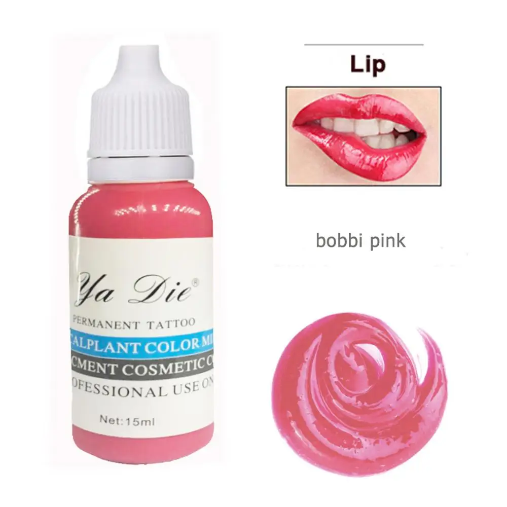 

1/2 Oz. Permanent Makeup Microblading Pigment Tattoo Ink Eyebrow Lips Lasting Color Body Tattoo Art (bobbi pink)